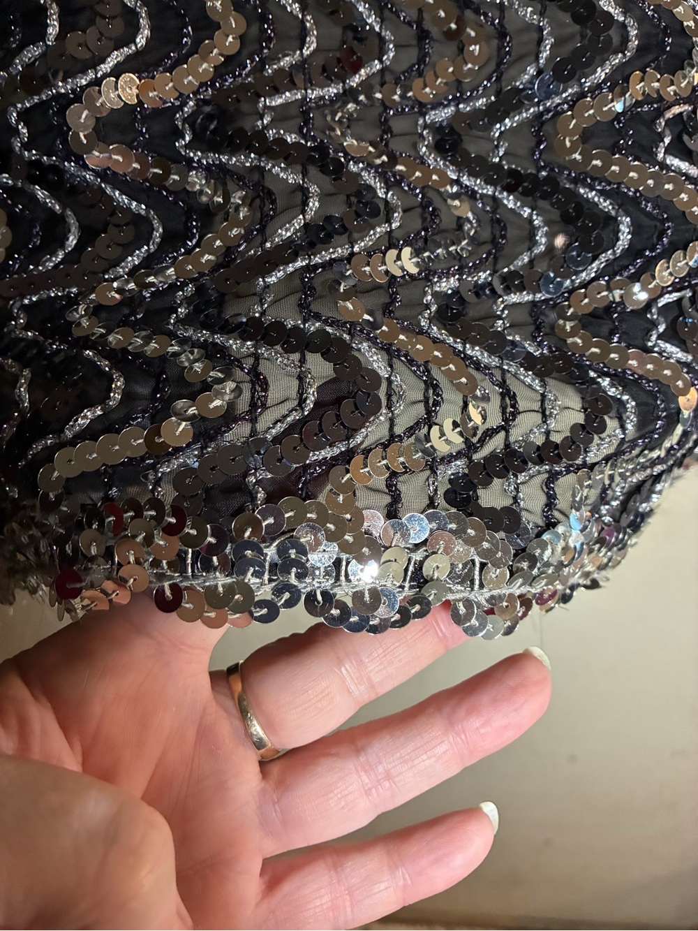 Black Sequin Open-Front Evening Cardigan,Disco sparkle, Fancy - Picture 14 of 15
